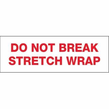 PERFECTPITCH 3 in. x 110 yards - Do Not Break Stretch Wrap Pre-Printed Carton Sealing Tape - Red & White, 24PK PE3344863